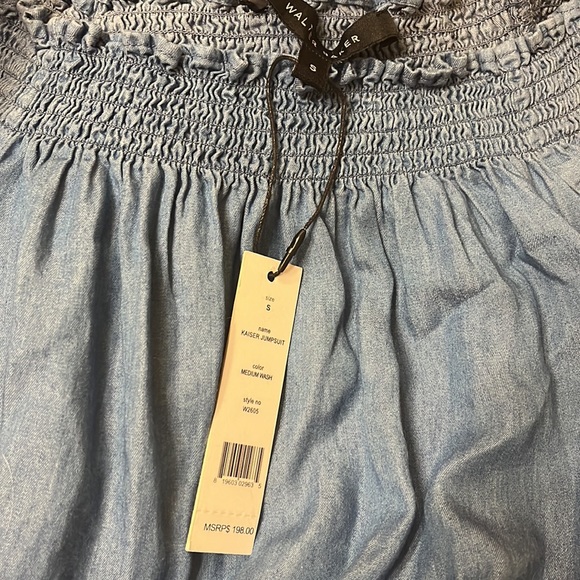 New $198 Walter Baker Kaiser Jumpsuit medium wash size S - Picture 7 of 11